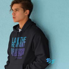 Load image into Gallery viewer, I AM THE REMNANT | Black Hoodie - Blue and Purple Lettering
